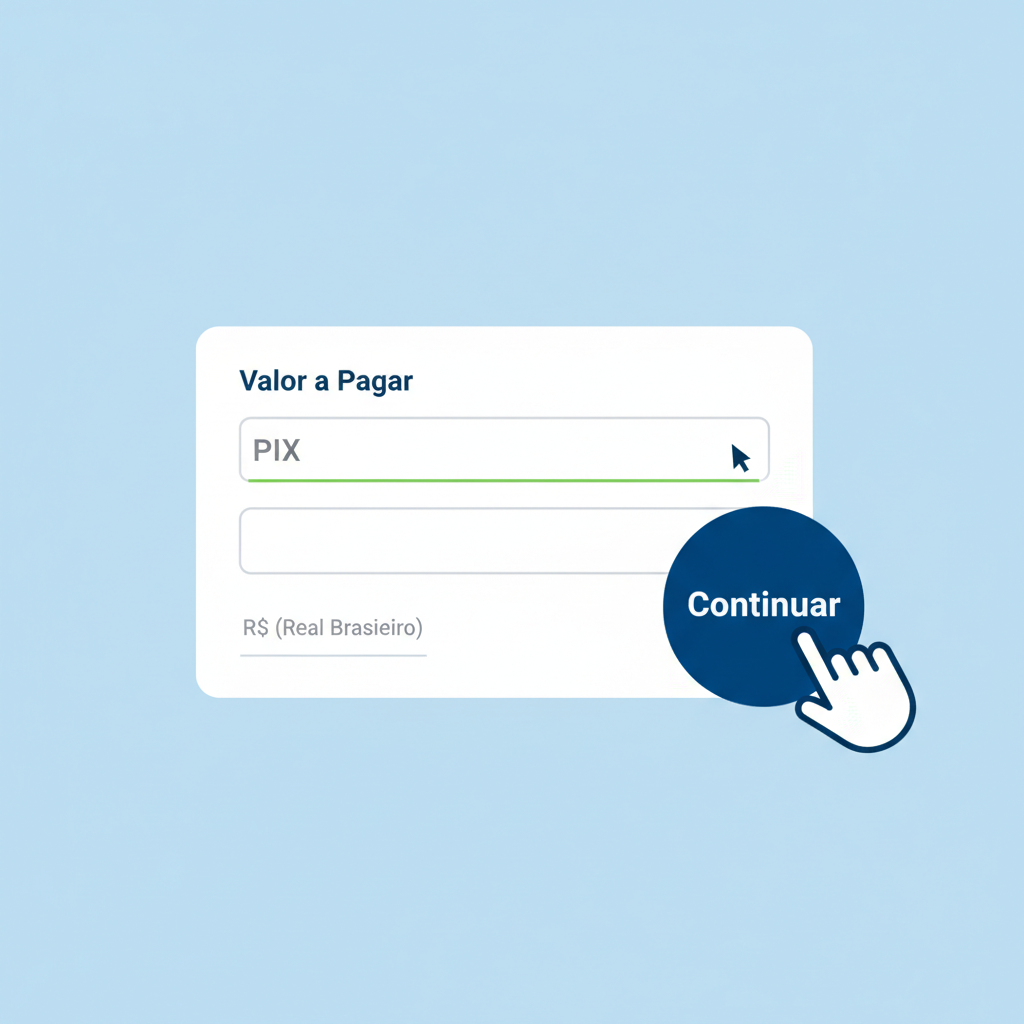 typing PIX key into form Brazilian real currency